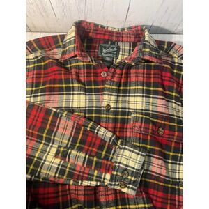 Woolrich Mens Plaid Flannel Button Down Shirt Medium